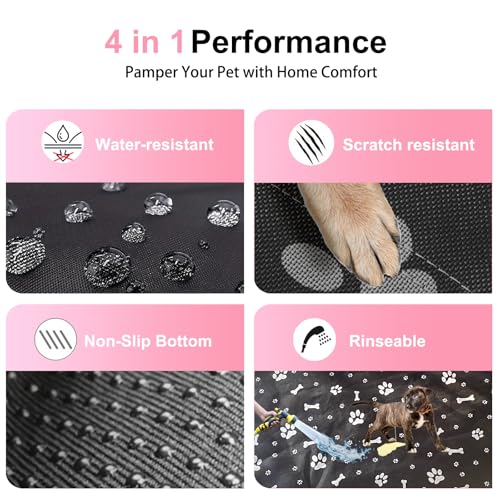 Image of Dog Playpen Bottom Pad Mat for 36 inch 4-Panel Playpens - Scratch & Chew-Resistant Puppy Pen Floor Mat with Hook & Loop Fasteners, Waterproof & Leakproof, Non-Slip (Black) (Playpen Not Included)