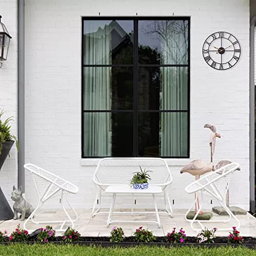 Mofine Outdoor Clocks For Patio, Large Outdoor Pool Clock, Vintage Metal Outdoor Clock Silent Battery Operated, European Industrial Skeleton Wall Clock For Backyard/Garden/Fence, 18 In #TOP3