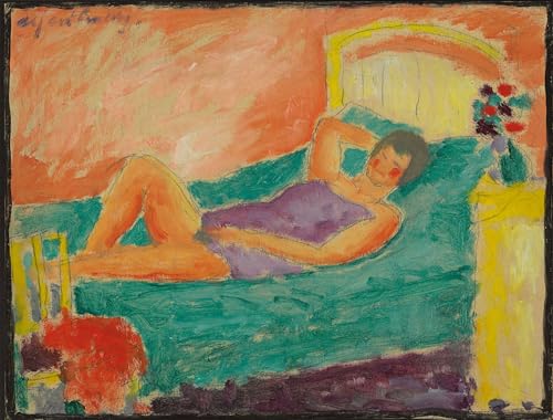 Impresión en lienzo Ragazza sdraiata de Jawlensky, cuadro decorativo de 60x90cm para pared