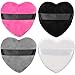 OIIKI 4PCS Makeup Blendiful Puffs, Cotton Powder Puff, Makeup Tool Beauty Sponges Blender Cleanser, in Love Shape with Strap, for Cosmetic (Gray+White+Rose+Black)