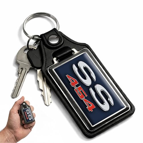 Image of Brotherhood 1970 Compatible with SS 454 Engine Fathom Blue Emblem Design Key Chain Key Holder Key Ring For Men Heavy Duty Car Key Ring For Men and Women