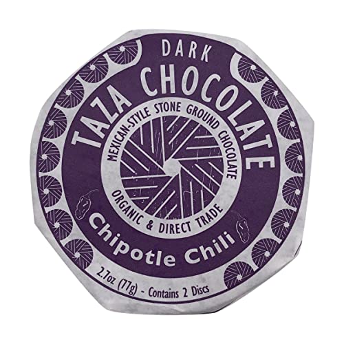 Taza Chocolate Organic Mexicano Disc 50% Dark Chocolate, Chipotle Chili, 2.7 Ounce (1 Count), Vegan