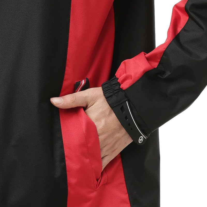 Image of ZEEL Rain Coat for Men Waterproof for Bike Riders with Adjustable Hood along with inner pockets,Waterproof Raincoat with Polyester Jacket,Pants and Waterproof Drawstring Bag