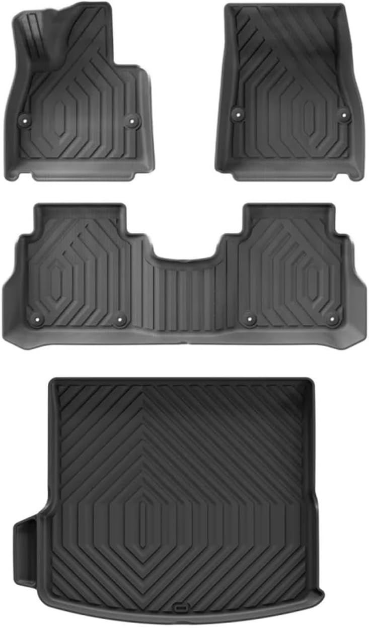 Compatible with AITO M5 Seres 2022-2025 TPE 3D Car Floor Mats Cargo Liner Pad Waterproof All Weather Accessories Black(Left Hand Drive 6PCS)