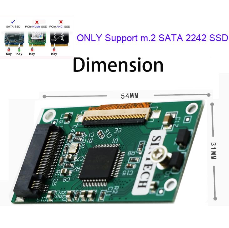 Sintech M.2 (NGFF) SATA SSD para cartão adaptador ZIF CE de 40
