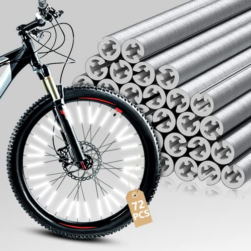 72 Stück Reflektoren Fahrrad, Speichenreflektoren Set Licht, 360° Sichtbarkeit Katzenaugen Reflektoren Kinder Wasserdichter Speichenreflektor Fahrradspeichen,Einfache Montage Fahrrad Reflektor Zubehör Cover