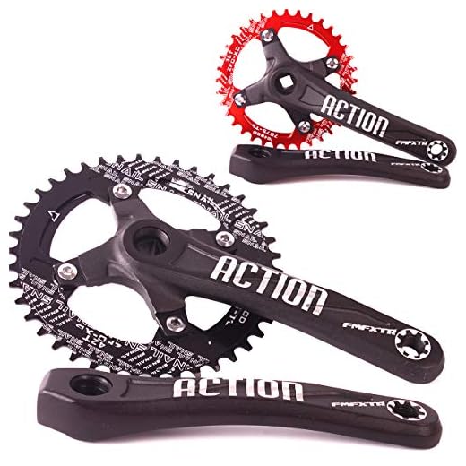 FMFXTR ¡¾US Stock¡¿ 104 BCD 32/34/36/38/40/42T Chain Ring Mountain Bike 170mm Square Crankset, AL7075 MTB Crank Narrow Wide CNC Round Oval Chainring Bolts, fit 7-11S KMC Shimano,SRAM