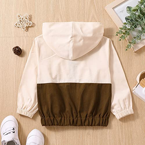 Unisex Kids Sweatshirt 𝗖olor Block Lightweight Zip Loose Jacket Fall Windproof Warm Outerwear with Pocket4