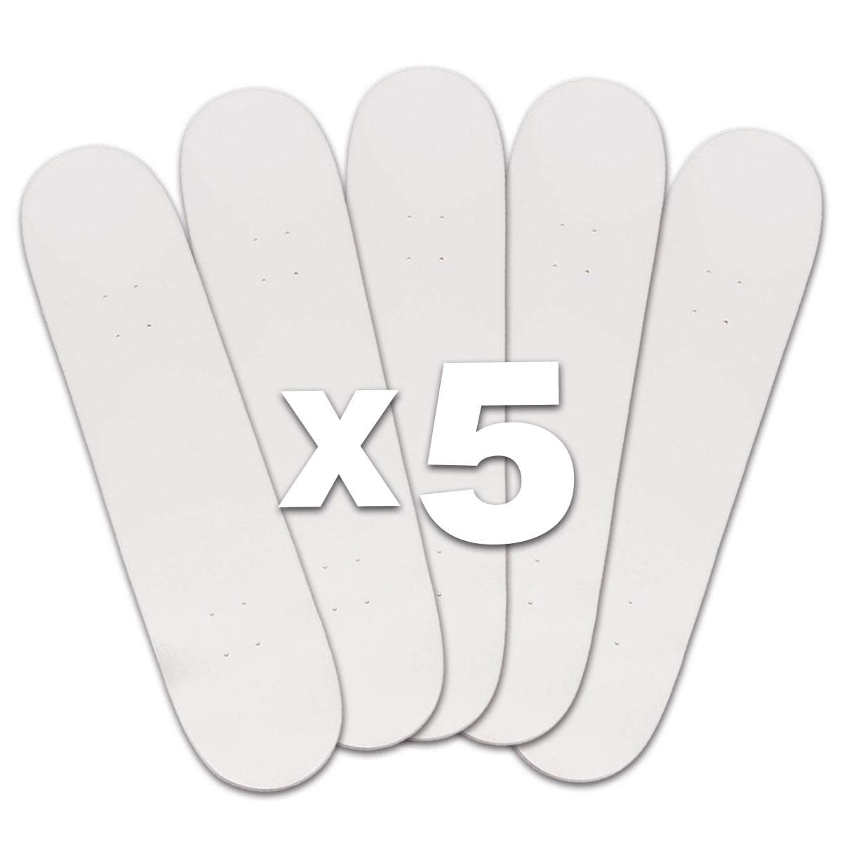 Venom Skateboards Matt White 8.0" x 5 Plain Skateboard Deck Bulk Bundle Packs Maple Wood Stain Blank Skate Board Decks Natural/Blue/Black/Gold etc-7.75/8/8.25 etc-Great for Skating,Wall Art, Displays