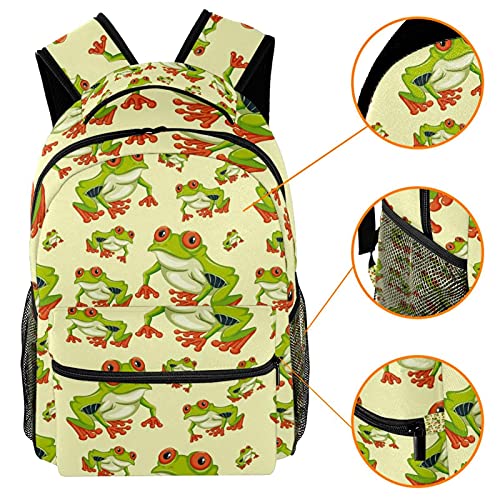 Sac à dos grenouille verte grand compartiment pour filles - 3