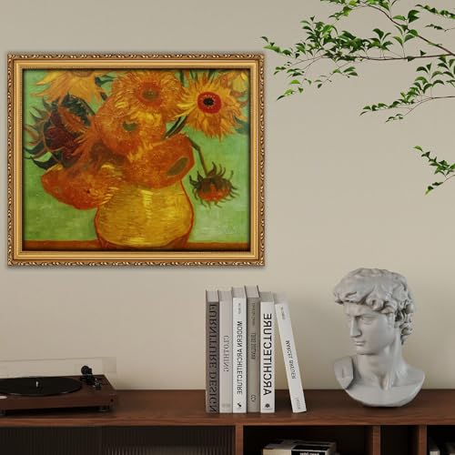 Image of 16x20 Frames Gold Wood 16x20 Picture Frames for Wall | Real Glass, Matted 11x14 or 16 x 20 Photos, Easy Photo Changes, Wall Hanging