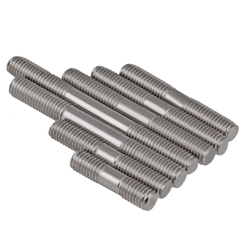 Double End Thread Rod 304 A2 Stainless Steel Headless Stud Bolts Screw Rod Tooth Stick Dual Head Threaded Bar M5 M6 - (Dimensions: 5x180, Color: 5pcs)