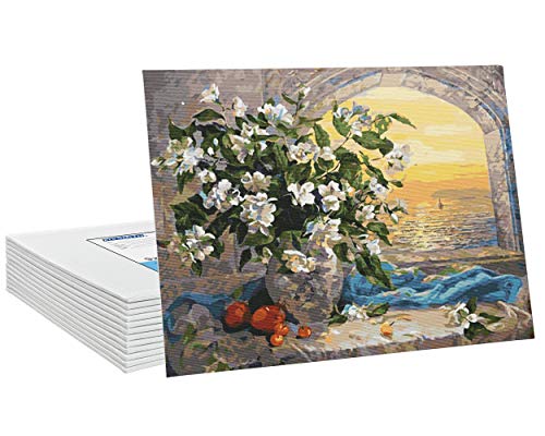 Image of FIXSMITH Painting Canvas Panels - 9 x12 Inch Canvas Panel Super Value 12 Pack,100% Cotton,Primed Canvas Board,Acid Free,Artist Canvas Boards for Professionals,Hobby Painters,Students & Kids.