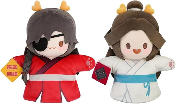 LUNK Anime Stuffed Figure Xie lian Plush Hua Cheng Figure 10cm/20cm/25cm Pendant Hand Puppet Pillow Sofa Decoration