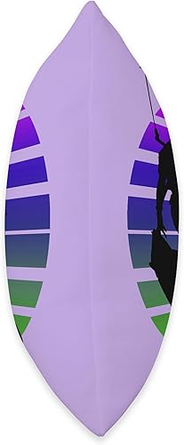 Miniatura 2 de Kitesurfing Female Rider Silhouette Retro Sunset 7 Throw Pillow, 16x16, Multicolor