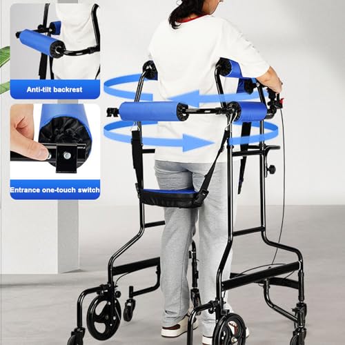 Andador para niños con parálisis cerebral Andador vertical con frenos de mano, andador plegable para personas mayores y discapacitadas, altura ajustable Rehabilitación de pie e para movilida