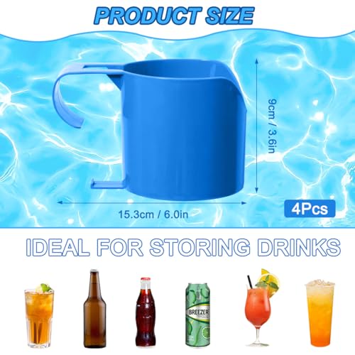 Pool Getränkehalter, 4 Stück Poolrand Getränkehalter aus Kunststoff, Multifunktionaler Poolside Cup Holder,Poolside Dosenhalter, Pool Becherhalter zum Abstellen von Getränken und Gegenständen – Bild 3