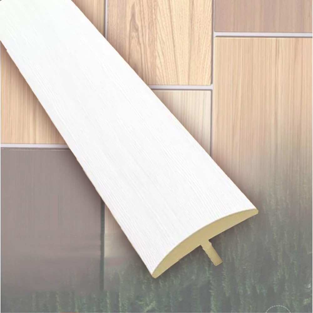 TAJMDGW T Molding Threshold Reducer, PVC Self Adhesive Floor Transition Strip for Joining Floor Gaps, Doorway Edge Trim Strip for Door Tiles Laminate(