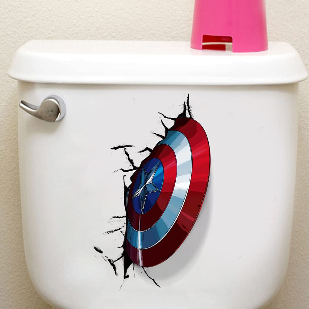 T-YU Nouveaux autocollants muraux de super-héros en 3D Hulk Captain America pour garçons, autocollants muraux à décorer pour chambre, salon, décoration de la maison (39,9 x 60,2) cm