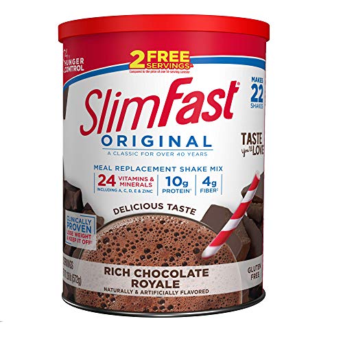 SlimFast Original Rich Chocolate Royale Meal Replacement Shake Mix - Weight Loss Powder - 20.18 Oz. - 22 Servings - Pantry Friendly