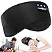 WU-MINGLU Cuffie per dormire con fascia Bluetooth, Cuffie per sport musicali senza fili Cuffie per dormire per uomo, donna con tessuto sottile e fresco e auricolari regolabili per corsa, yoga (NERO)