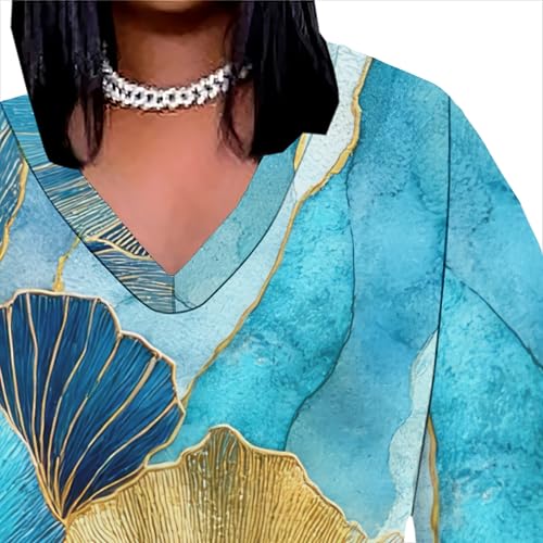 Image of Womens African Dresses Sexy Casual T-Shirt Dresses Long Sleeve Oversized Baggy Summer Sundress
