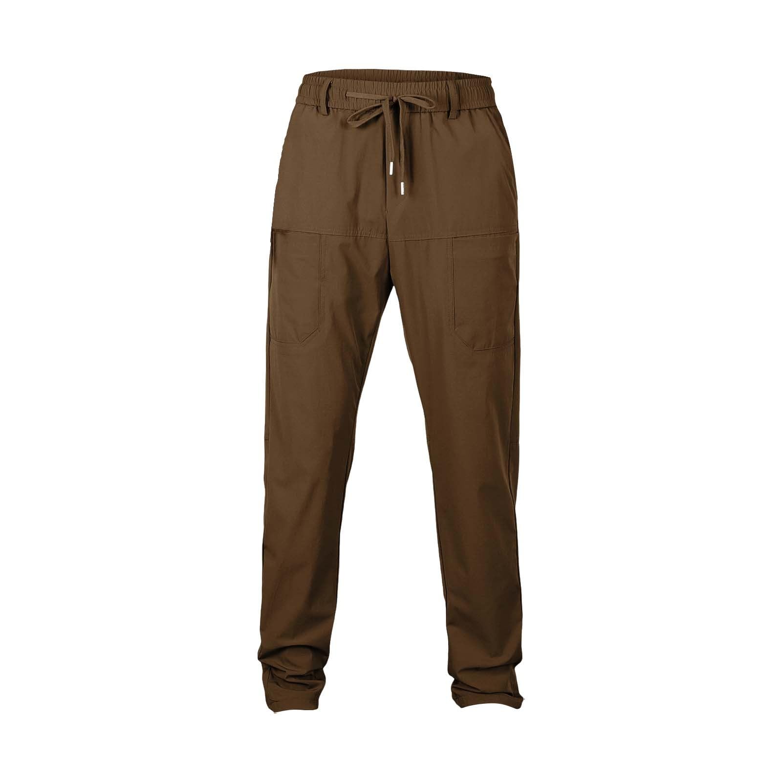 Pantalones de ocio para hombre largos de seda hiela: pantalones de chándal de tallas grandes de pierna recta pantalones de chándal con cordón, cintura elástica pantalones de verano