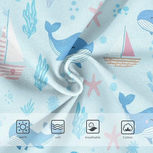 Cute Whale Ocean Blue Toddler Girls's Underwear 2T 23018793