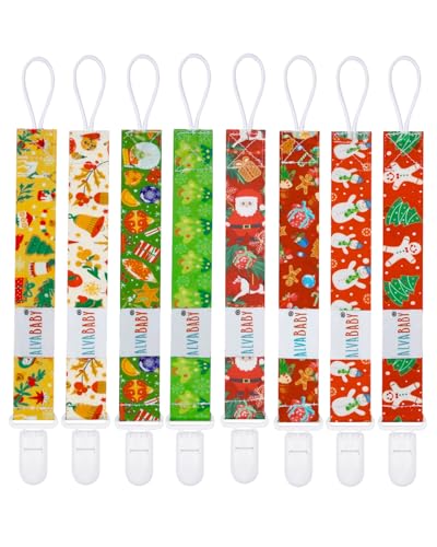 Image of ALVABABY Christmas Paci Clips for Neutral 8 Pack Binky Paci Holder Leashes for Teethers 8DBP03A