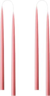 Kunstindustrien® Taper Candles, Set of 4, 13.8" – Made in Denmark, Long Burning Candles 15h, Unscented & Smokeless Candlesticks – Elegant Tall Candles for Weddings Dinners & Home Decor (Dark Old Rose)