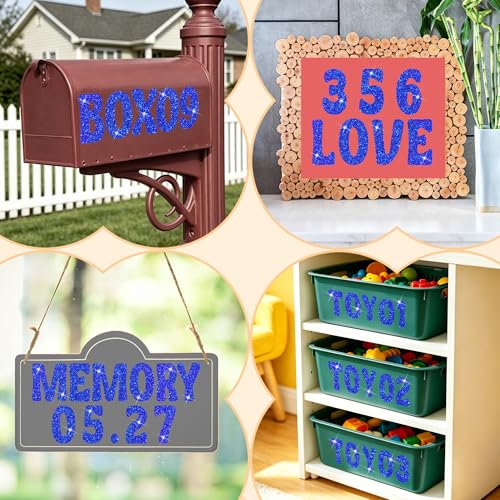 Image of Bulletin Board Letters 129 PCS Glitter Letter Stickers Large 4 Inch, Blue | 12 Sheets,Alphabet Number Stickers,Self-Adhesive,Sticker Letters for Poster Board,Classroom,Display,Mailbox,Craft,Party Decor