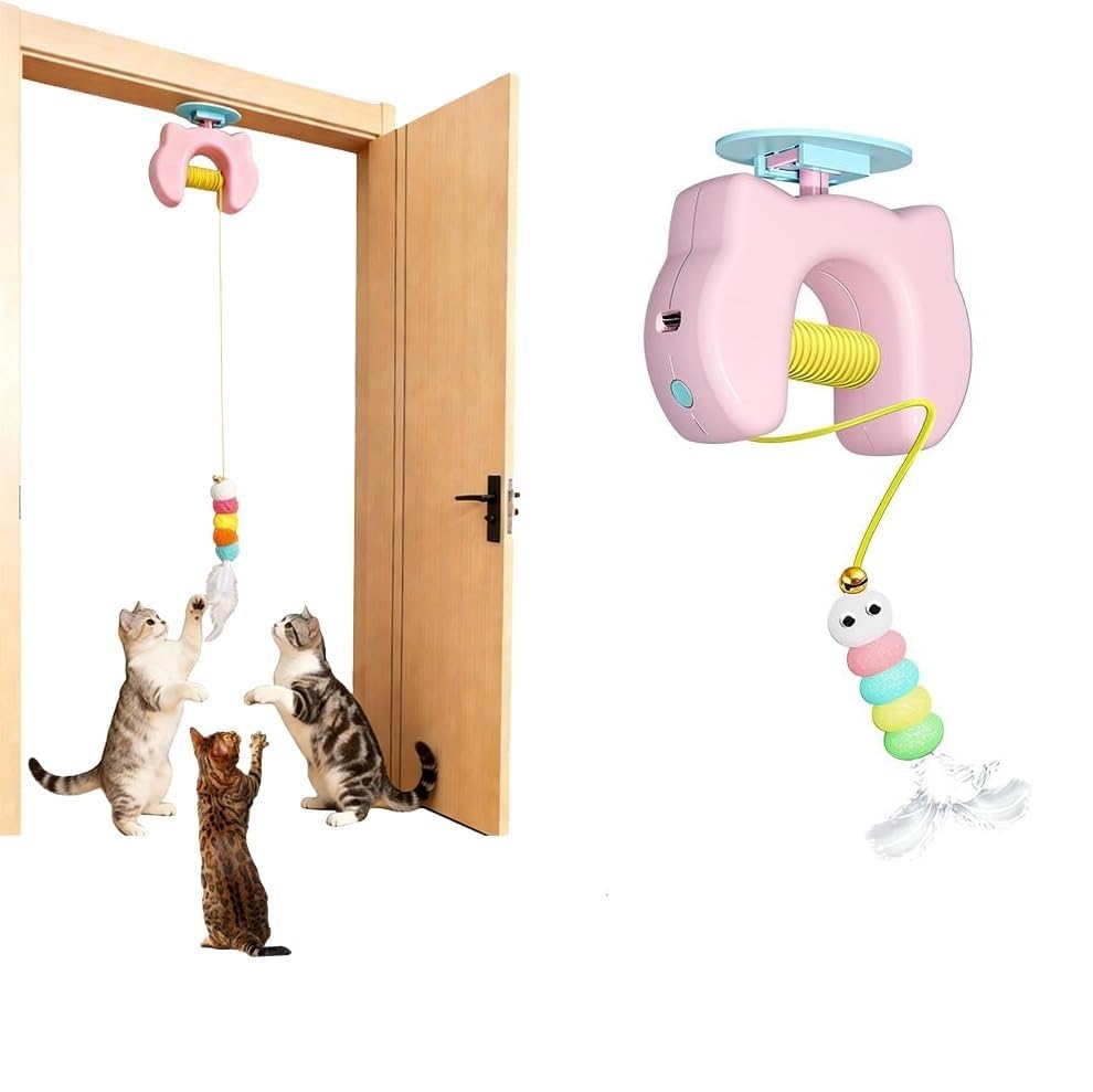 Amazon | Jinmoioy 電動 猫じゃらし 吊り下げ おもちゃ 自動伸縮式