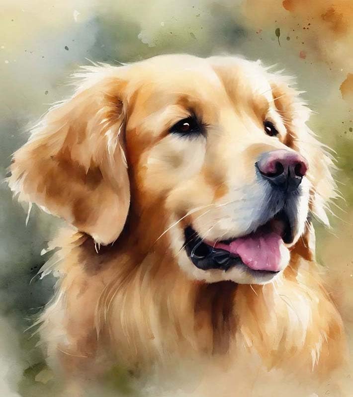 ZMHZMY Oil Painting DIY Paint by Numbers for Beginner Golden Retriever Animal Painting by Number Kits Oil Paint Drawing Canvas Home Decor