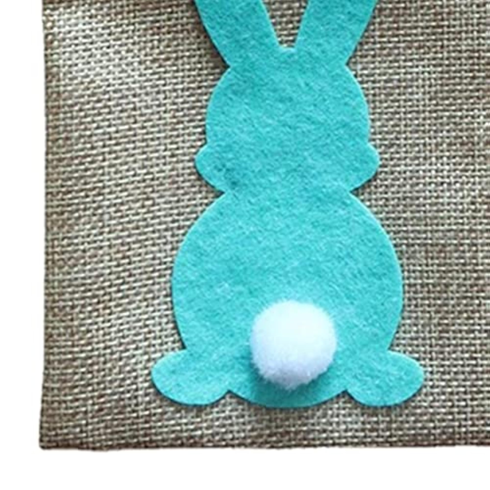 Easter Bunny Decor Drawstring Burlap Bag, 14x10cm, Party Favors