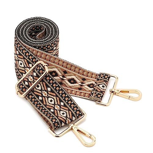Image of Wide Shoulder Strap Adjustable Replacement Belt Guitar Style Crossbody Bag Handbag Strap Multicolor Canvas Straps(Wide:2in)(Color18)