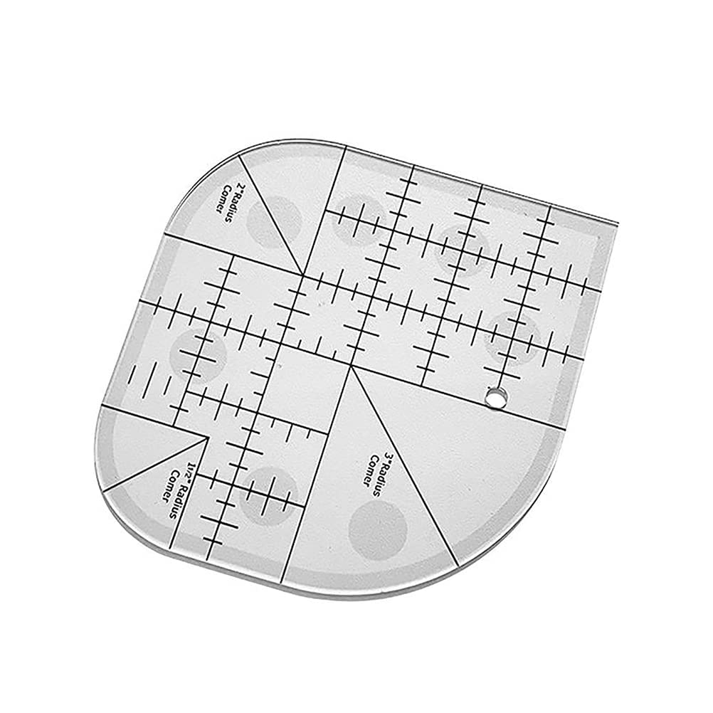 Curved Corner Cutter Ruler, Acrylic Transparent Sewing Patchwork Template Tool, Templates Ruler Patchwork Tool DIY Sewing Supplies