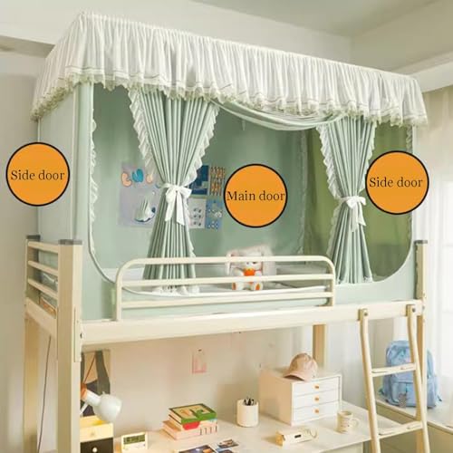 Cortinas para litera con marco rectangular y doble cremallera para camas de dormitorio 6