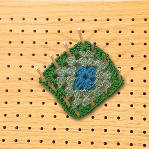Easy Crochet Blocking Boards for Knitting and Crochet Projects - Large Wooden Blocking Mat for Knitting with 20 Stainless Steel Pins - Bonus Crochet E-Book - 13 x 13 Inches