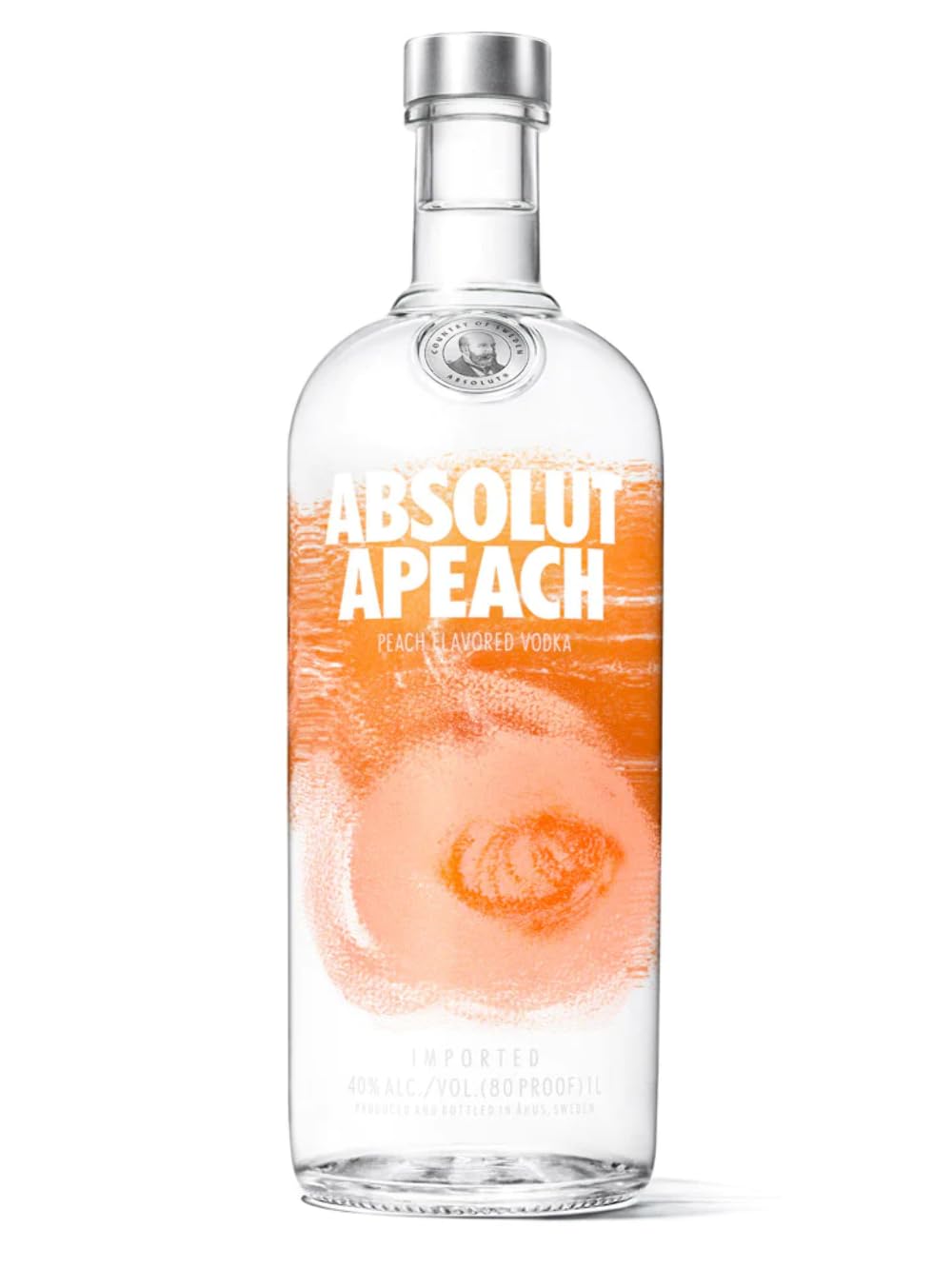 Absolut Vodka Apeach – Absolut Vodka mit asiatischem Pfirsich – Absolute Reinheit und einzigartiger Geschmack in ikonischer Apothekerflasche – 1 x 1 L