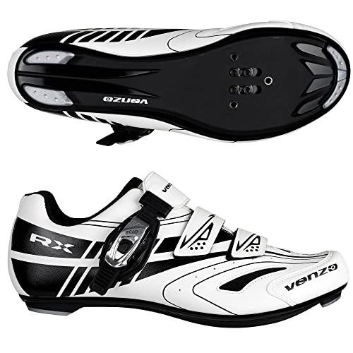 Venzo Rx Road Bike Compatible With Spd Sl Look Cycling Shoes And Look Delta Indoor Cleats White Size 37 #TOP2