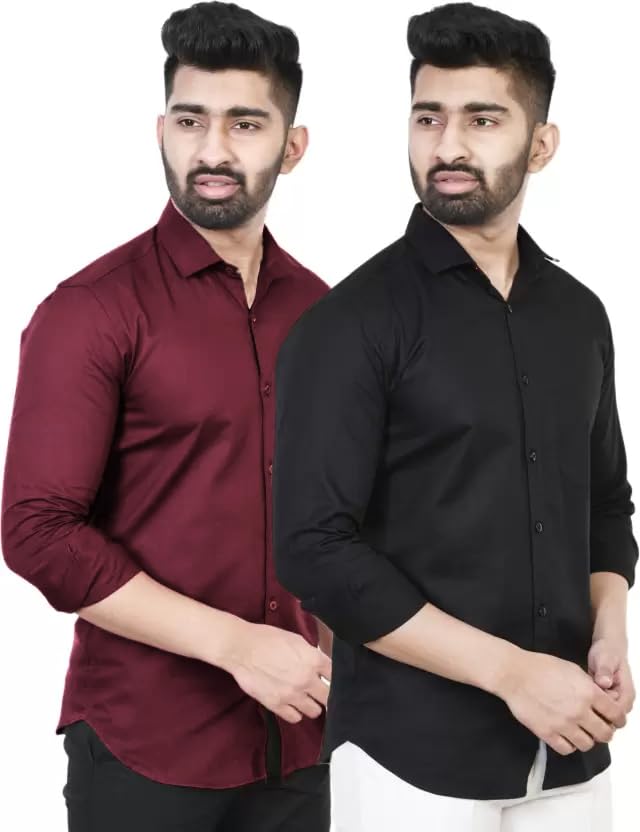 Image of Tee Projekt Premium Plain Cotton Shirt for Men | Cotton Shirt | Casual Shirt | Solid Shirt | Full Sleeves | Formal Shirt