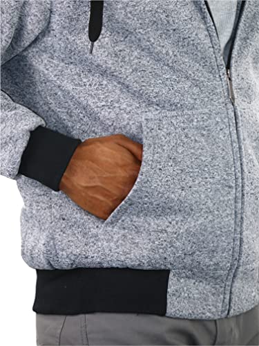 Image of ToBeInStyle Men's Polar Fleece Long Sleeve Zip Up Kangaroo Pocket Cold Weather Hoodie Jacket