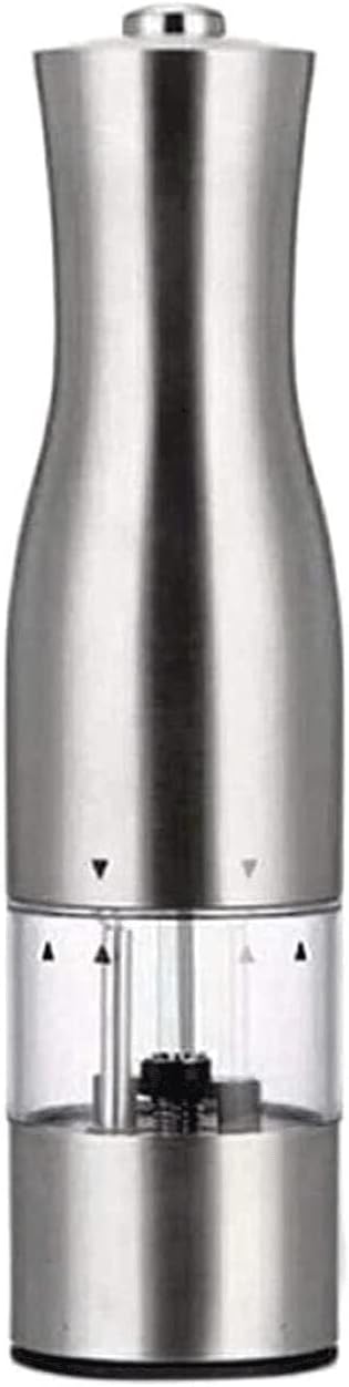 Electric Salt and Pepper Grinder Set, Automatic Battery Operated Spice Mills, One-Handed Push Button Stainless Steel Mills with Adjustable Coarseness