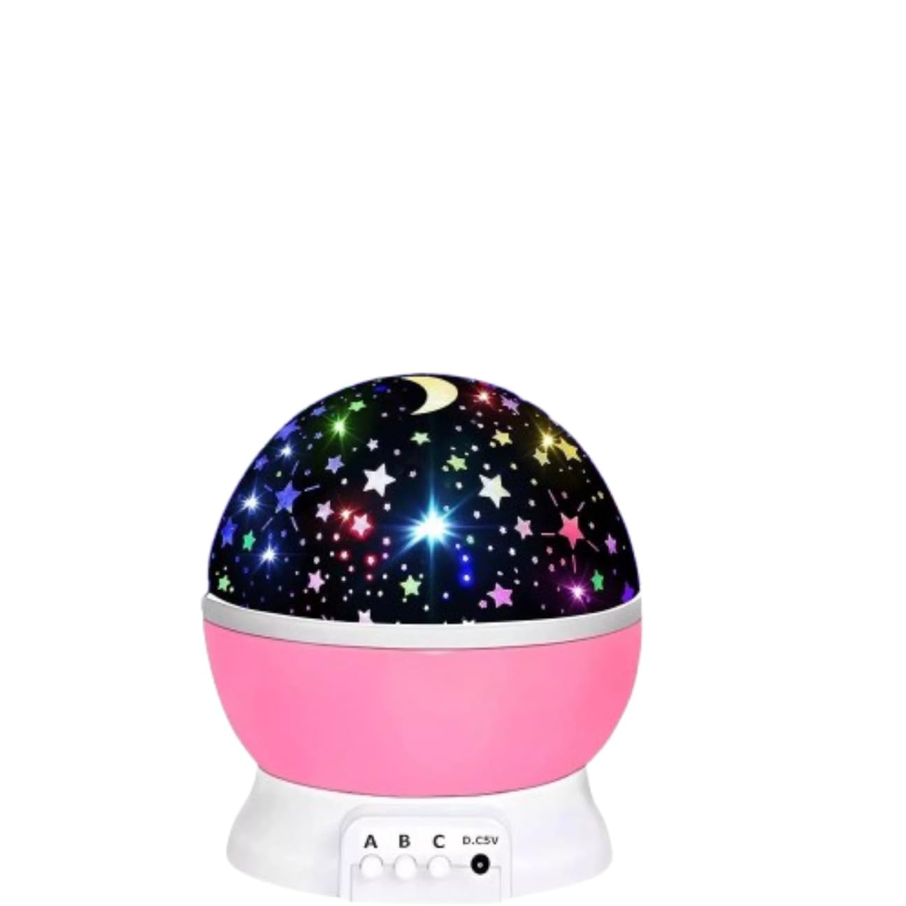 OAKHIVE Rotating LED Galaxy Starry Night Light Projector – Star Sky Moon Lamp for Kids Bedroom (Pink)
