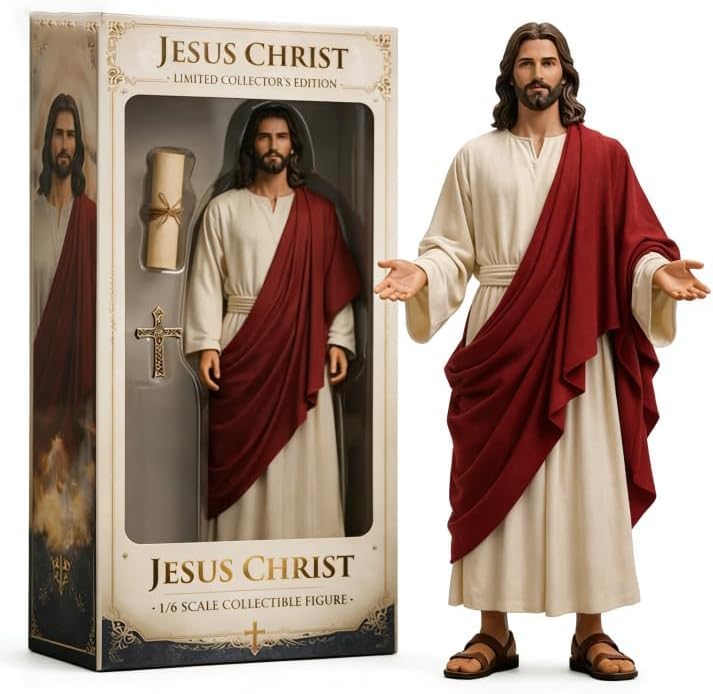 Jesus Christ 1/6 Scale Collector’s Edition Figure - Hand Painted Resin Statue with Open Arms, Religious Saint Home Decor & Gift for Believers Collection Home Decor Religious Gifts Collection (Red)