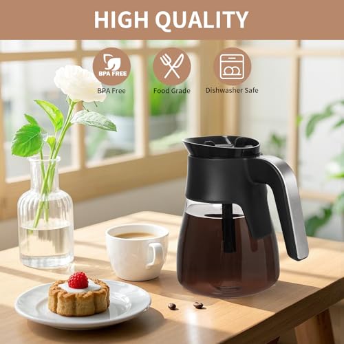 Image of 10-Cup Coffee Pot Replacement for CM401 Ninja Coffee Maker | Glass Carafe Compatible with CM371 CP301 CM300 CM400 CF091,Ninja Coffee Pot Replacement with Brew-Through Lid & Sturdy Handle