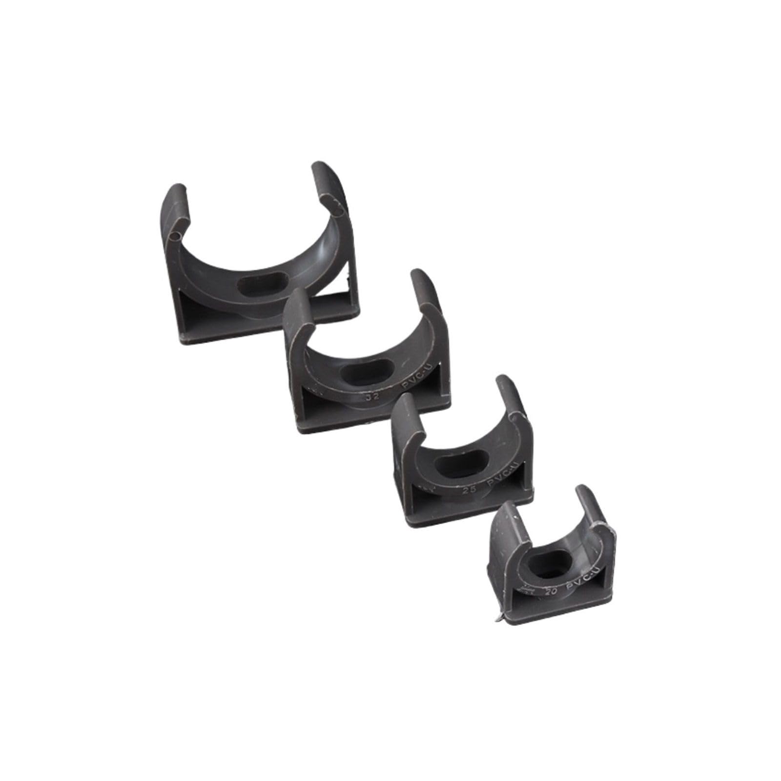 Plastic Clamps， Brake Pipe Clips wat Pack of 10 PVC U-Type Clamp for Garden Irrigation Multicolor Multiple Sizes(G2,20mm)