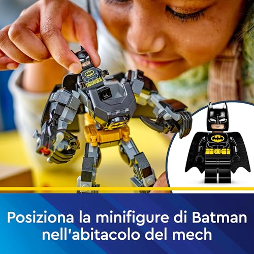 DC Armatura Mech di Batman, Action Figure Giocattolo da Costruire, Robot Snodabile da Collezione con Minifigure e Batarang, Giochi Creativi per Bambini e Bambine da 6 Anni, Piccolo Regalo 76270 - Lego - Immagine 2
