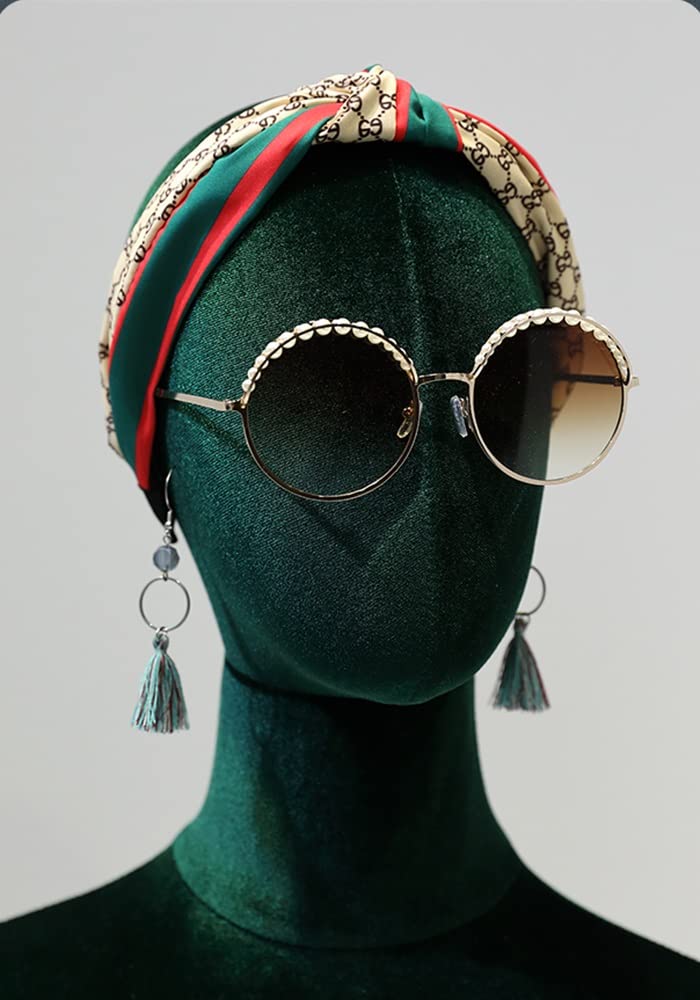 Grüne Schaufensterpuppe, Torso, Puppenkleid, Samt, halblanges Modell, höhenverstellbar, Metall, Gold, Silber, quadratische Basis, Kleiderschmuck-Display (Farbe: Gold, Größe: S/Klein) (Silber M/Mittel)