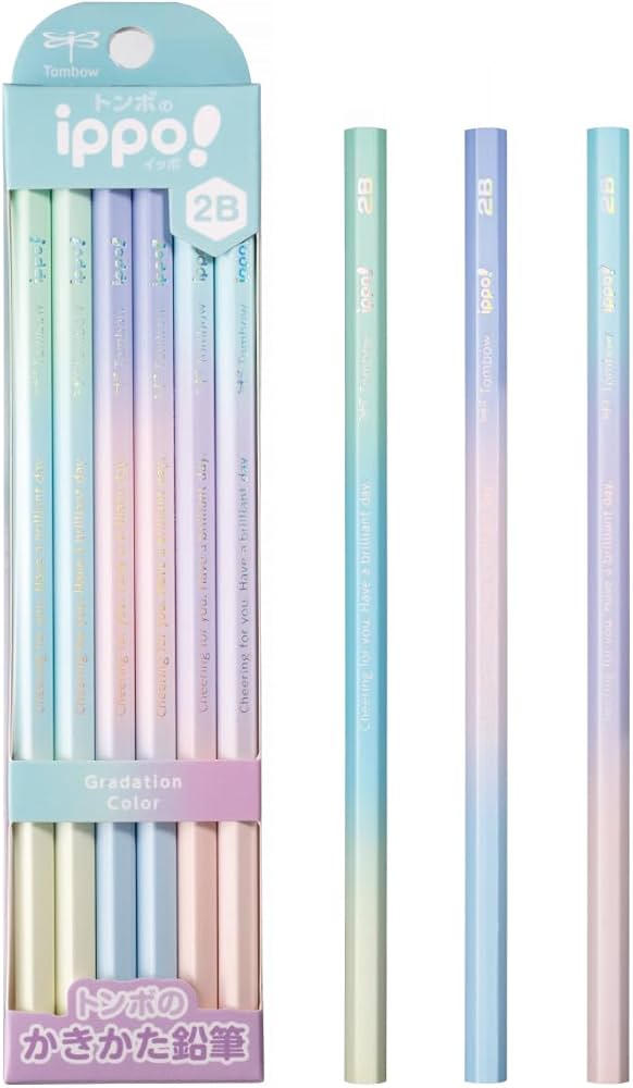 Amazon | トンボ鉛筆 かきかた鉛筆 ippo! 2B グラデーションカラー 1